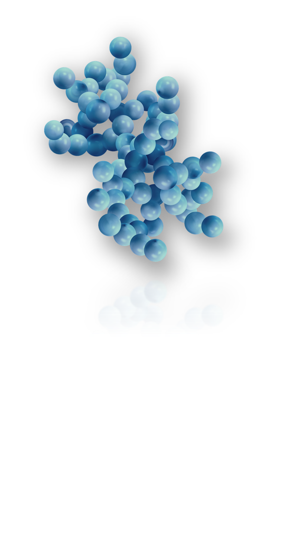 Blue particles forming a branching nanoporous structure.