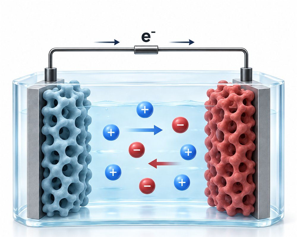 Electrochemistry: porous electrodes in an electrochemical cell